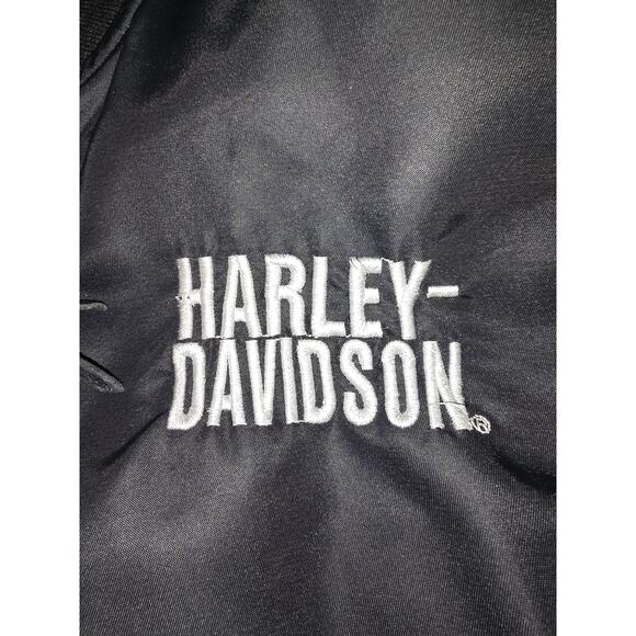 VINTAGE 1990'S Harley-Davidson Men's Black Satin Bomber Jacket Sz Small Logo - Picture 3 of 16